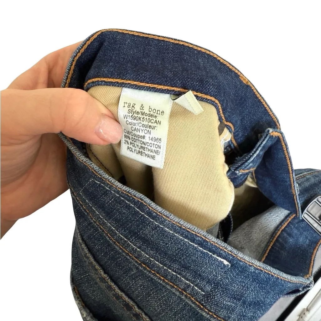Rag & Bone Canyon Dre Slim Boyfriend Distressed Blue Jeans Size 28 - Image 5