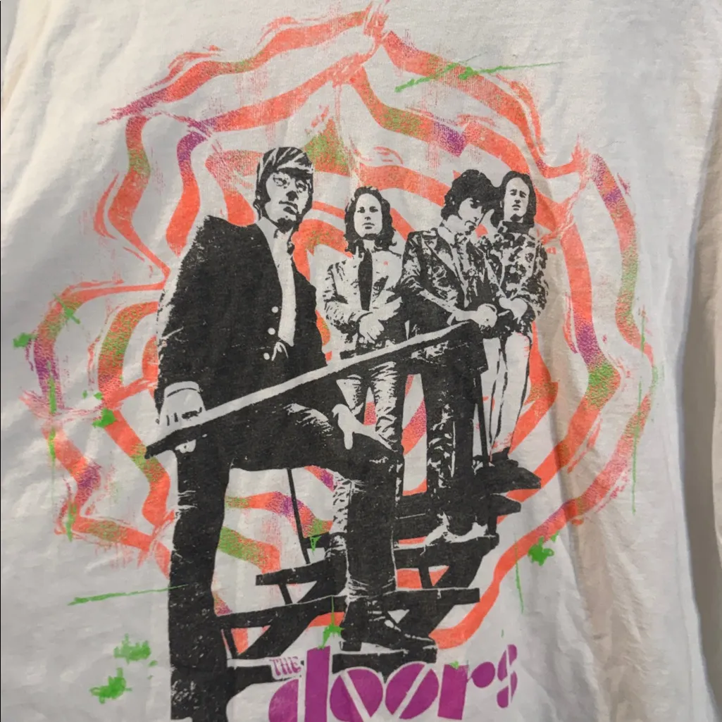 The Doors Daydreamer White Graphic Short Sleeve Oversized Tee - Image 4