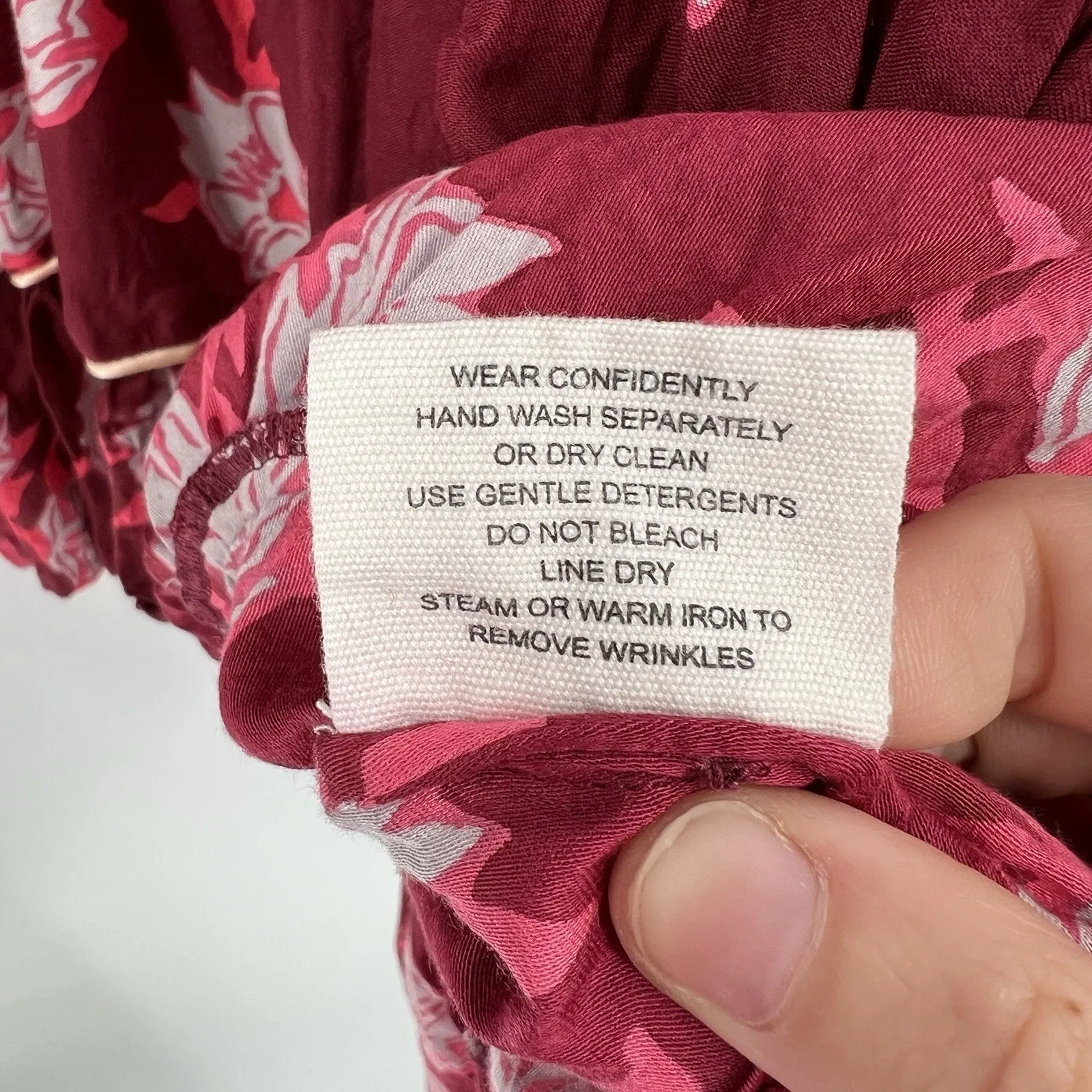 Omika Ezra Button Up‎ Blouse Top in Isla Merlot Red Floral Print Women’s Size XS - Image 10