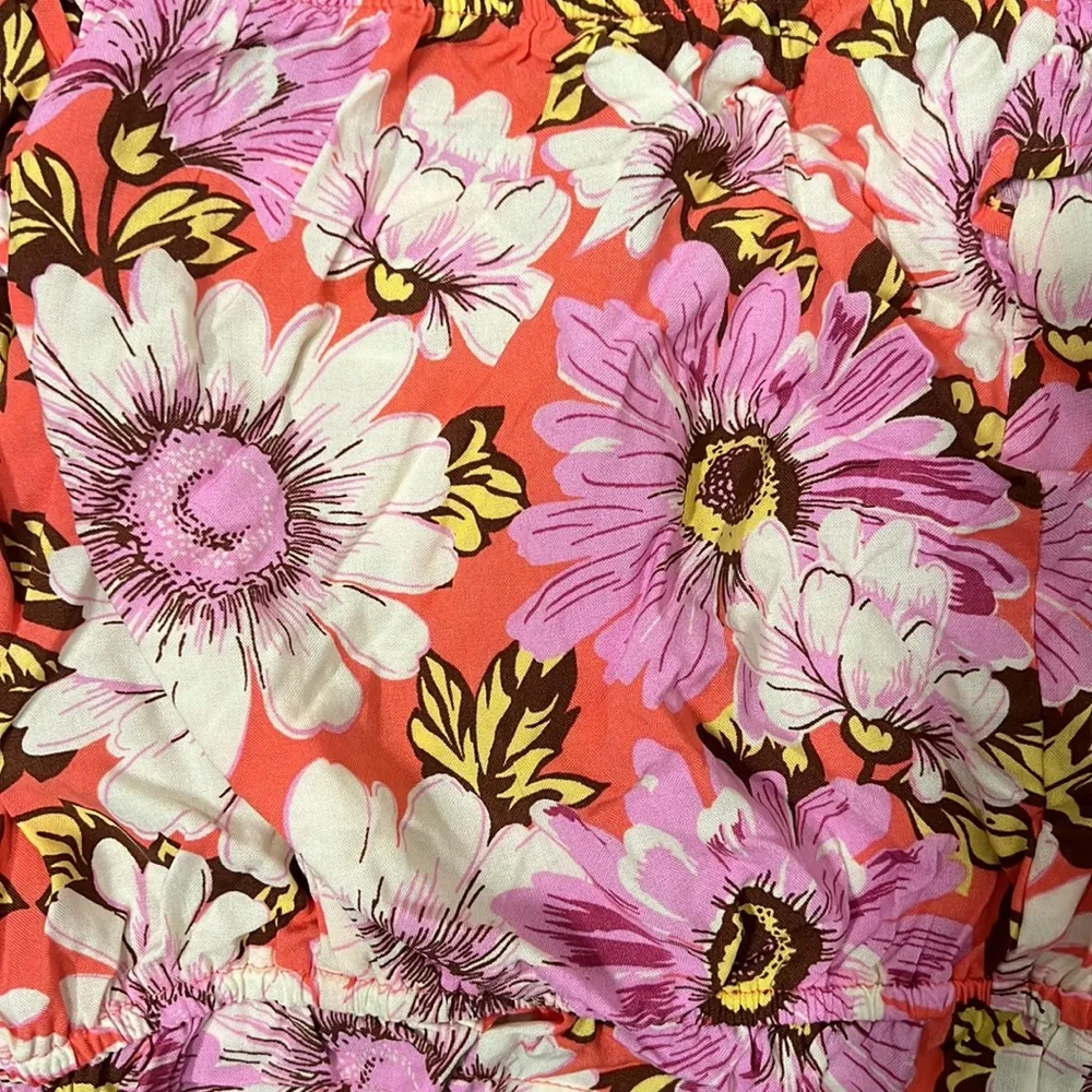 Lily Rose Floral Ruffle Boho Crop Top Junior’s Large - Image 2