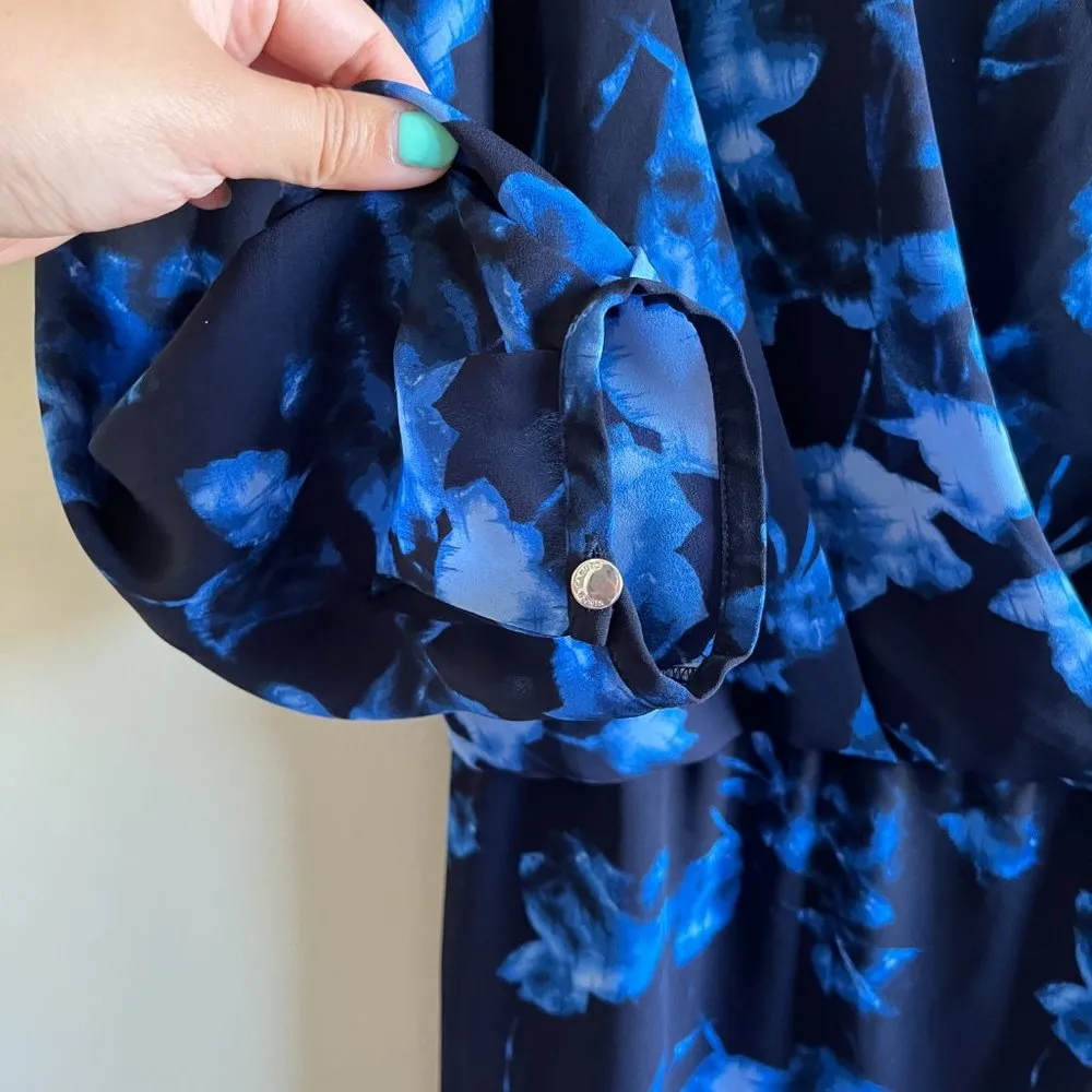 Vince Camuto  DROP WAIST LONG SLEEVE NAVY BLUE DRESS WOMENS SIZE M LINED … - Image 5