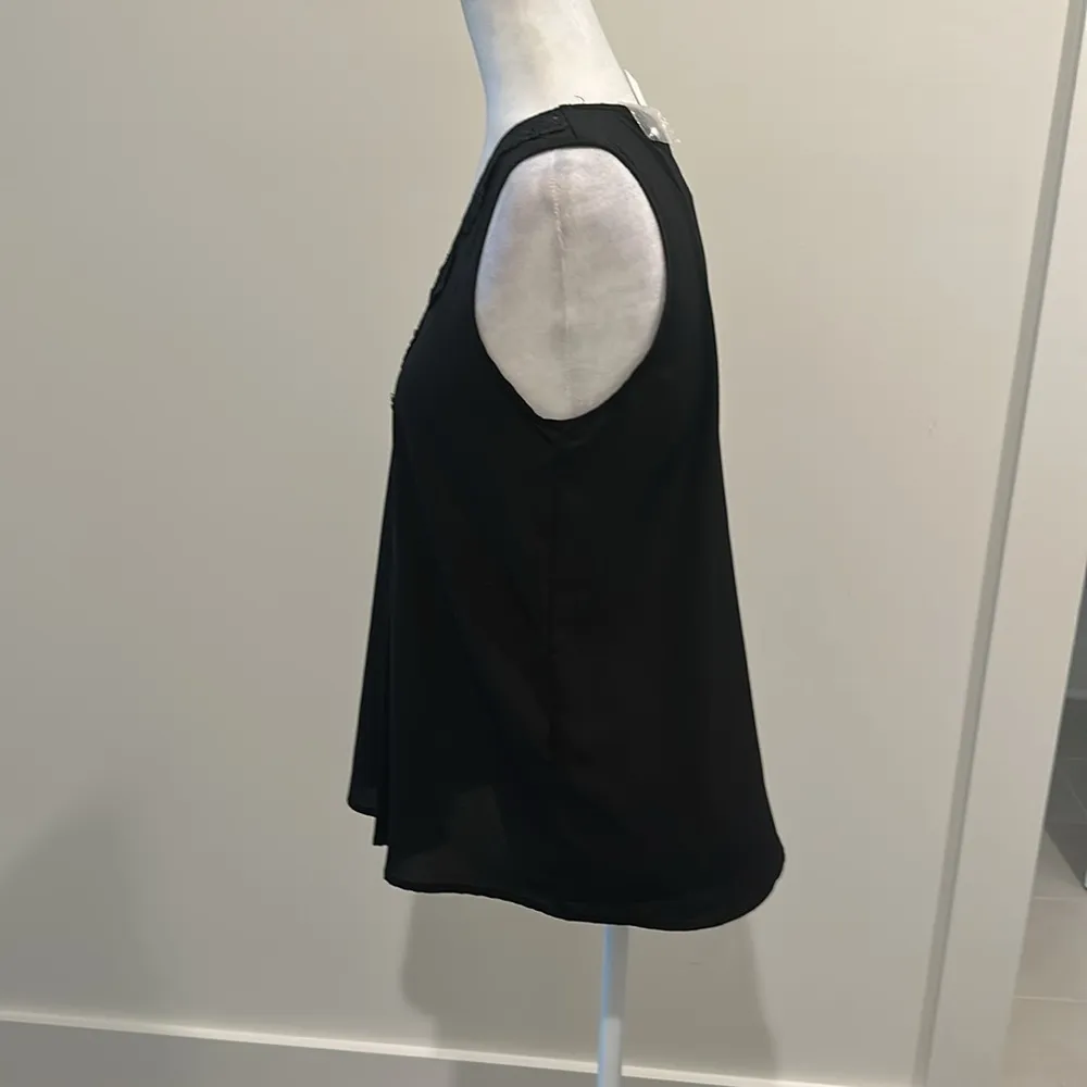 NWT Papermoon Crochet Detail Black Sleeveless Top Sz M - Image 3