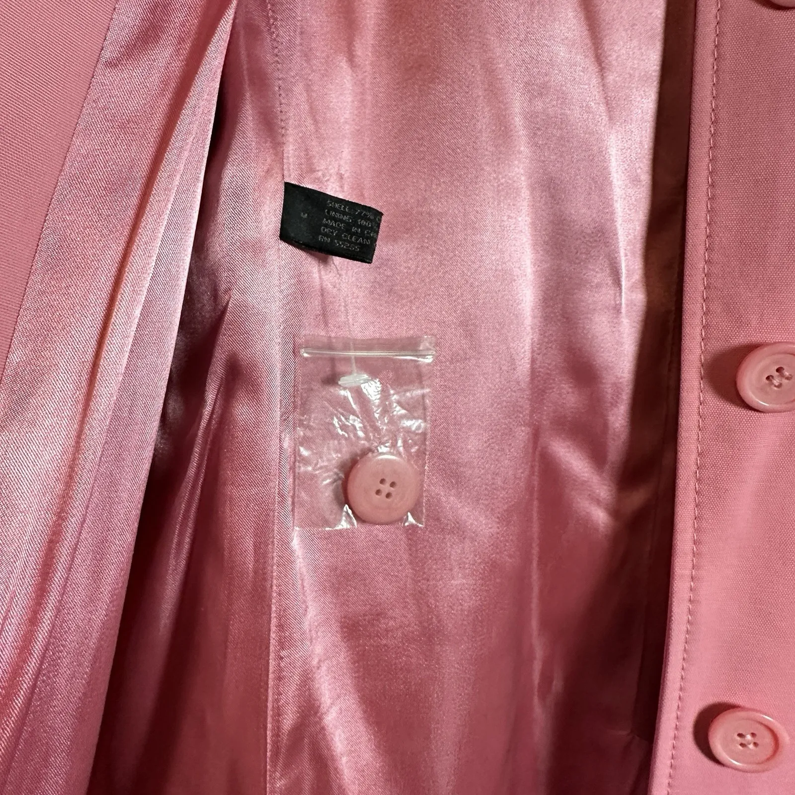 Express Women's M Pink Trench Coat Longline Button Front Fall Barbiecore Chic - Image 12