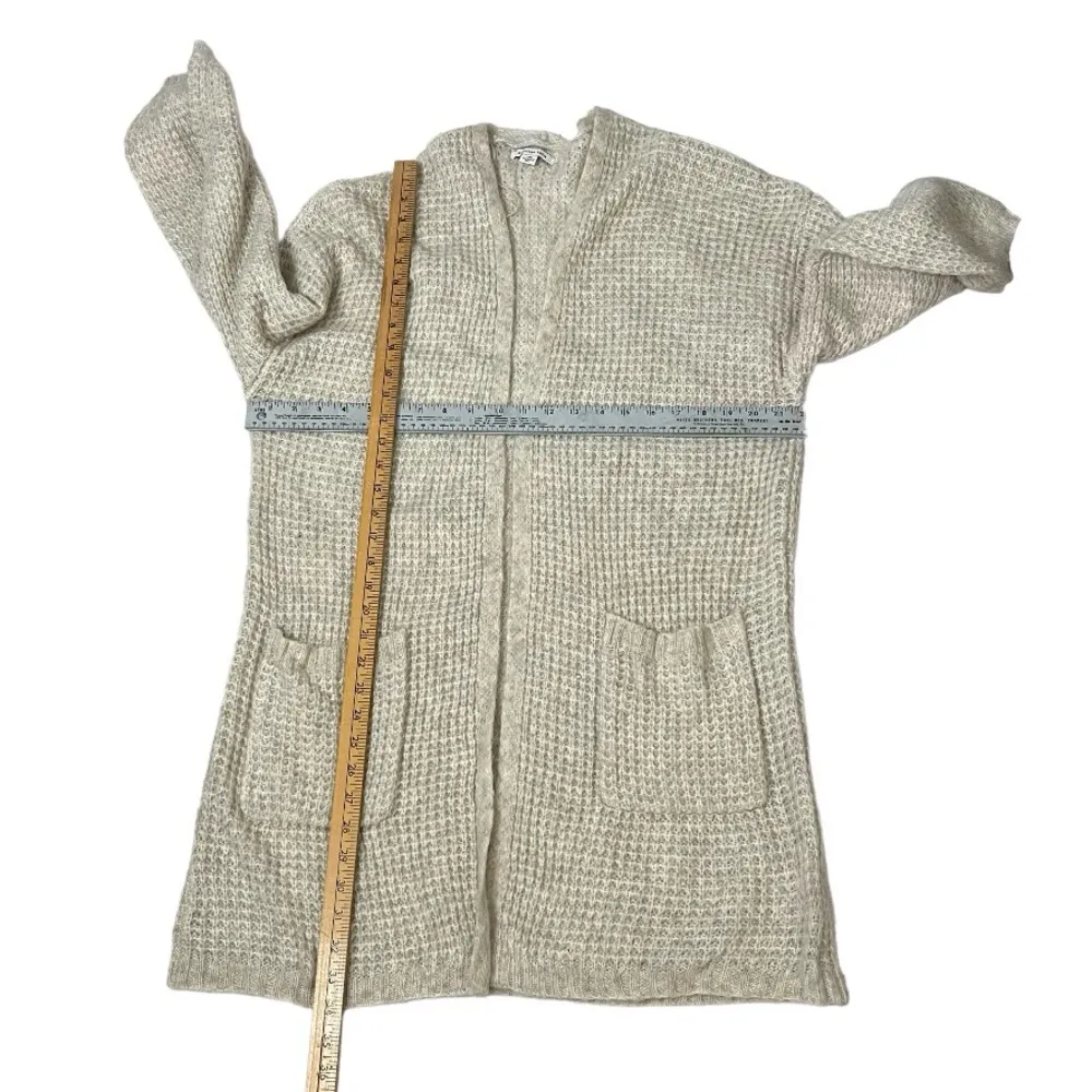 AMERICAN EAGLE Cardigan Open Front Duster Longline Beige Womens Size Large - Image 5