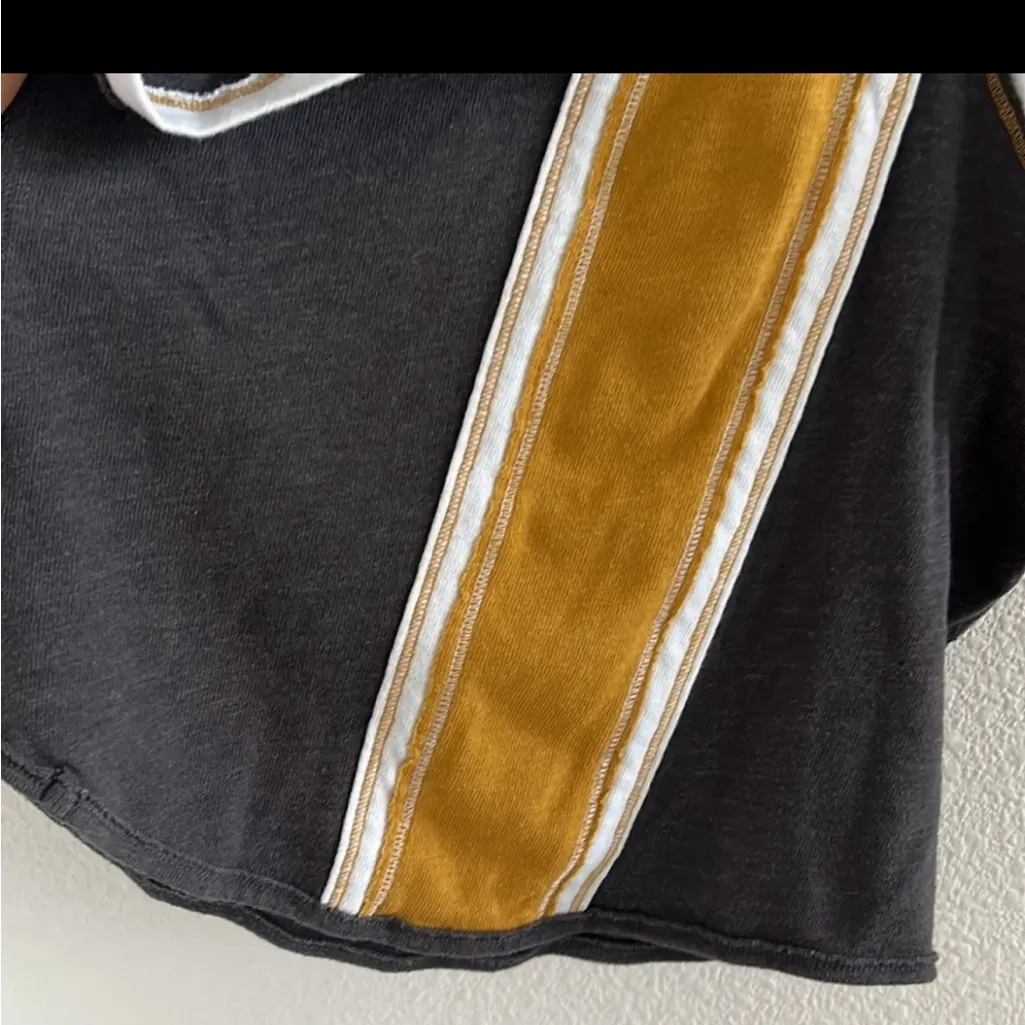 Free People Racerback fitted colorblock tank shirt XS Black - Image 5