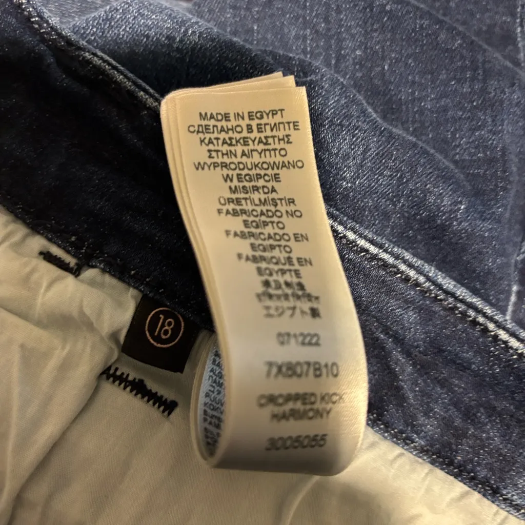 Jen 7 By 7 For All Mankind Kick Crop Dark Denim Jean Size 18 Stretch Casual Fall - Image 7