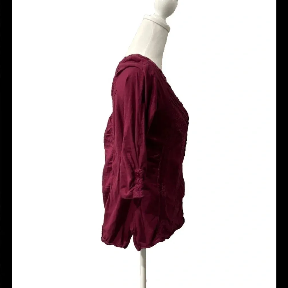 ASO Jena Hamilton MTV Awkward Wine Blouse Lace Detail Purple Size M - Image 5