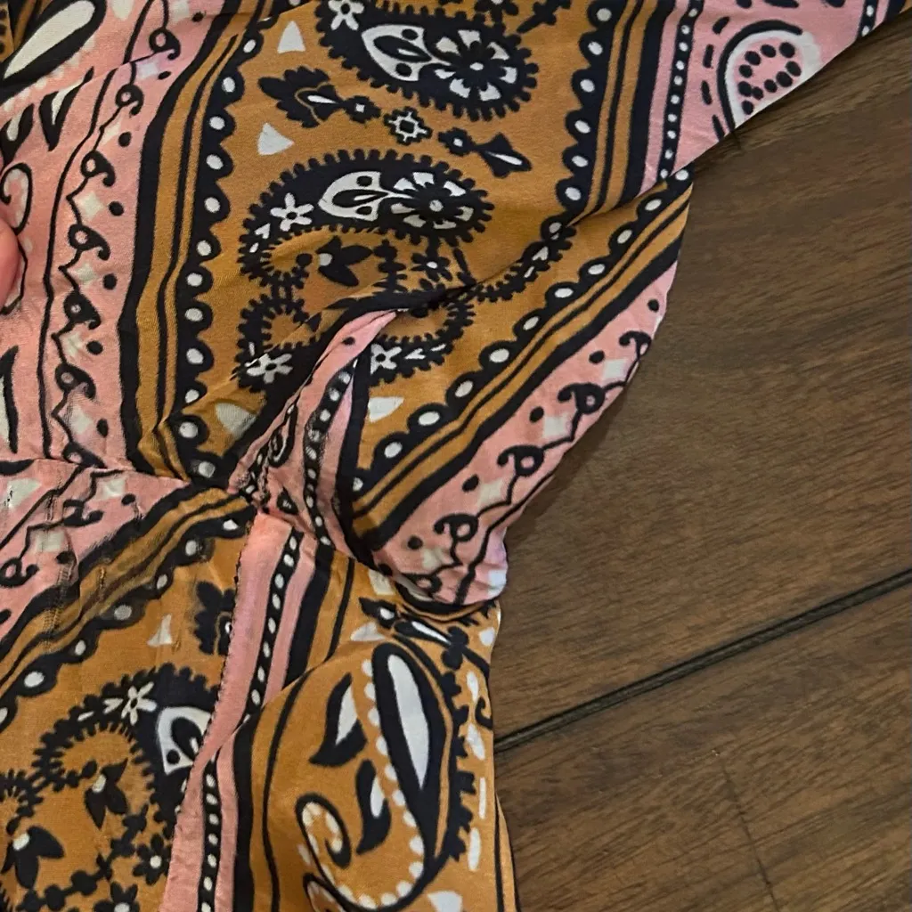 Anthropologie x Farm Rio Bandana Paisley Bandana Print Button Up Top Size Medium - Image 16