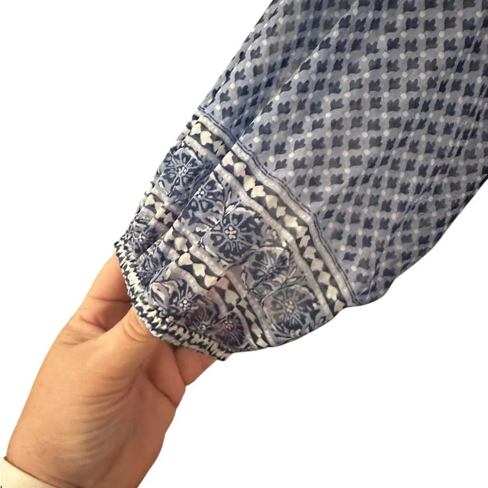 Vineyard Vines Pintuck Swing Dress Silk Blend Long Sleeves Lined Balloon Sleeves - Image 3