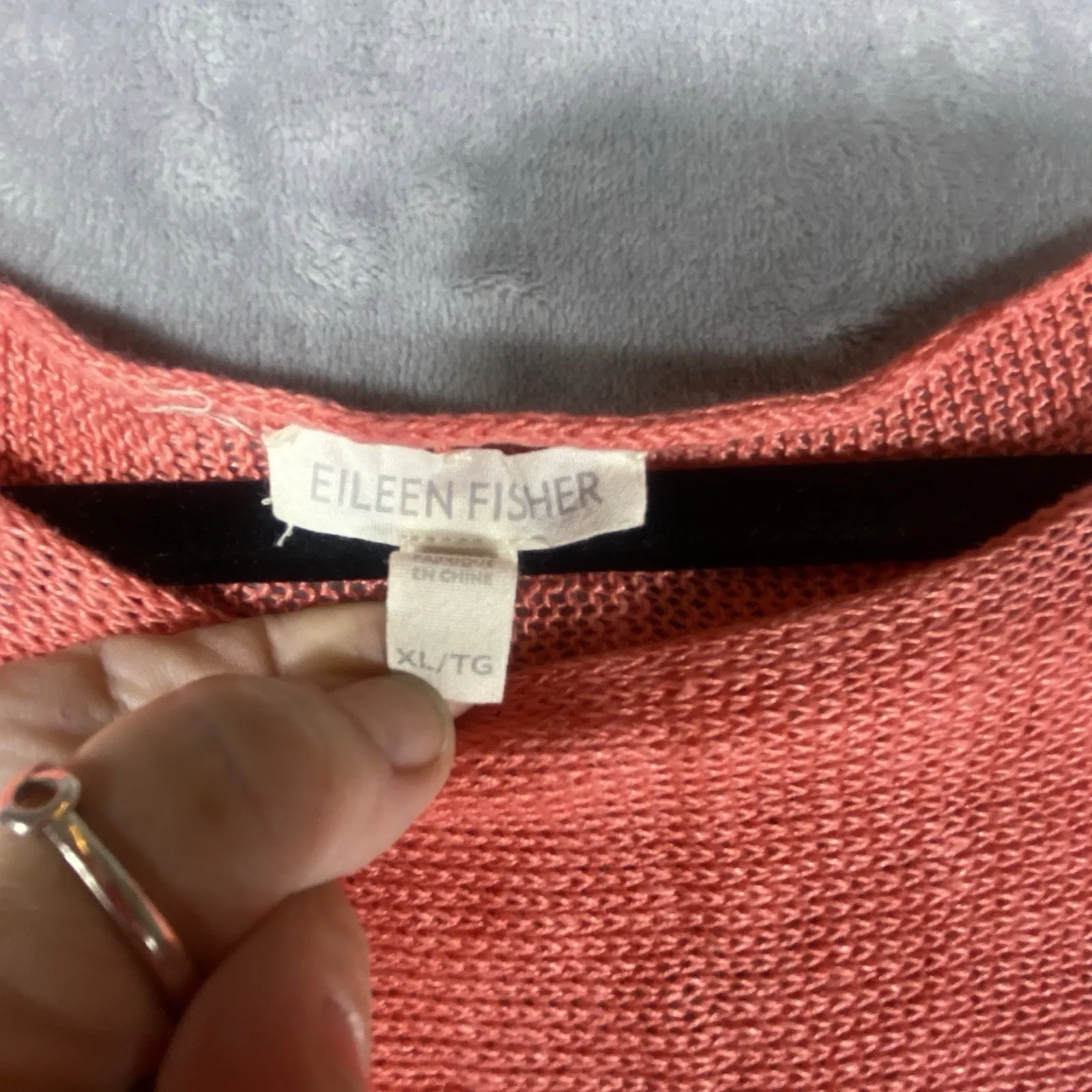 Eileen Fisher Coral Top XL 100% Organic Linen‎ Cap Sleeve Pullover Beach Resort - Image 3