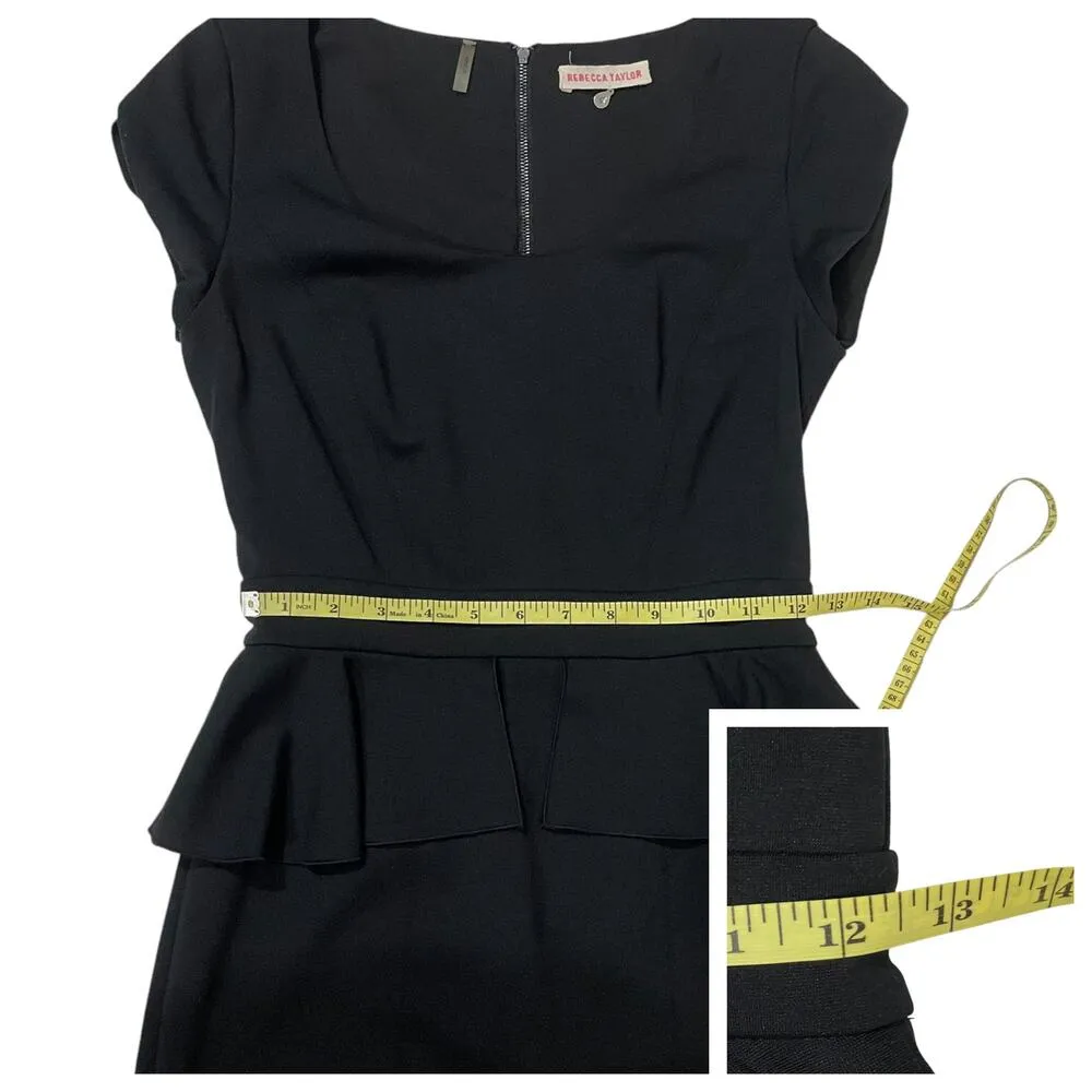 Rebecca Taylor Peplum Sheath Dress - Black - 4 - Image 5