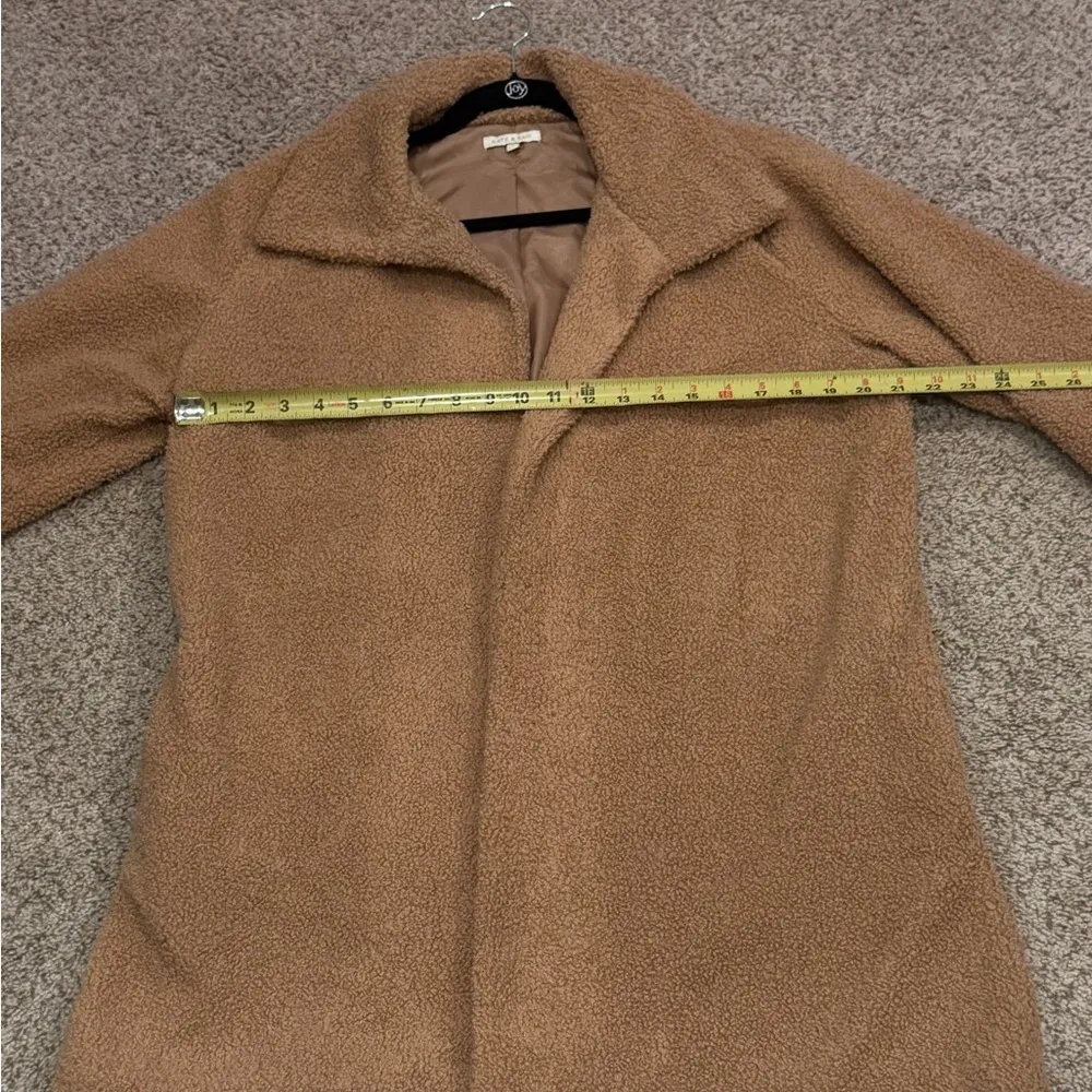 Kate & Sam Camel Brown Teddy Bear CabinCore Coat Chic Cozy Faux Shearling Jacket L - Image 6