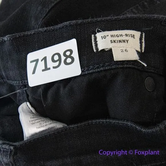 Madewell 10" High-Rise Skinny Jeans in black frost‎ wash, 26 - Image 14