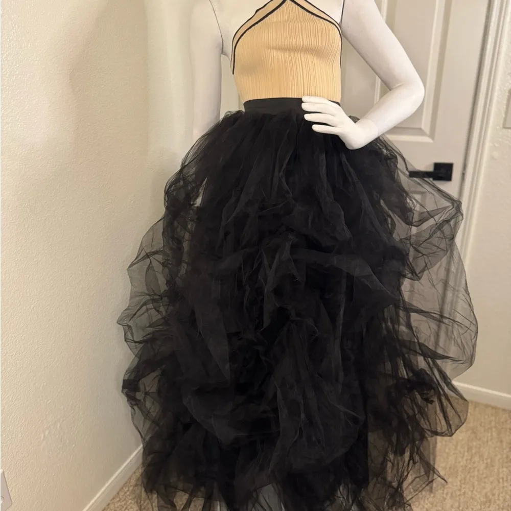 WDPL WOMENS SOLID BLACK COLORED LONG SKIRT SIZE 5XL. B1 - Image 2