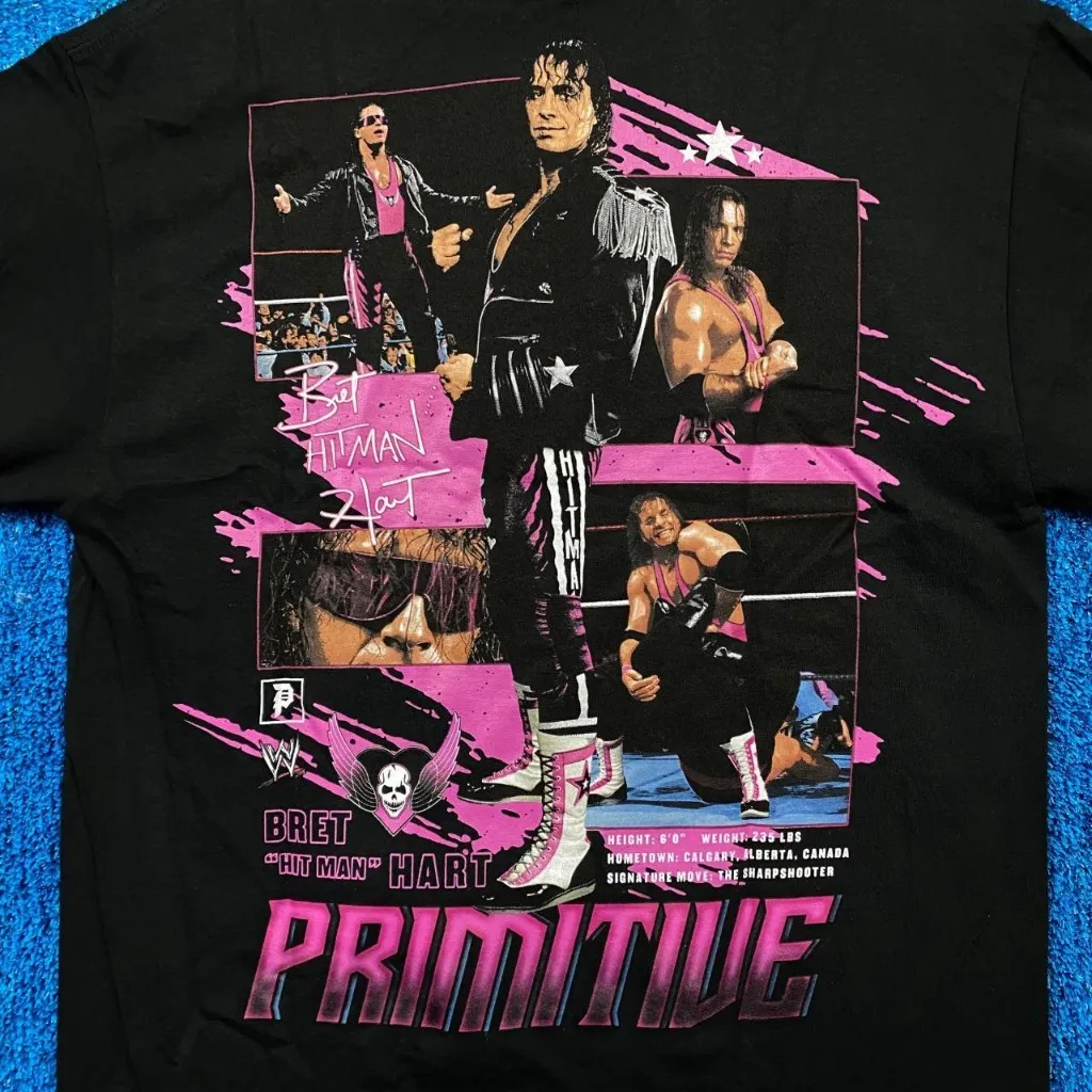 WWE Bret "Hitman" Hart Graphic T-Shirt Size Medium (New with Tags) - Image 3