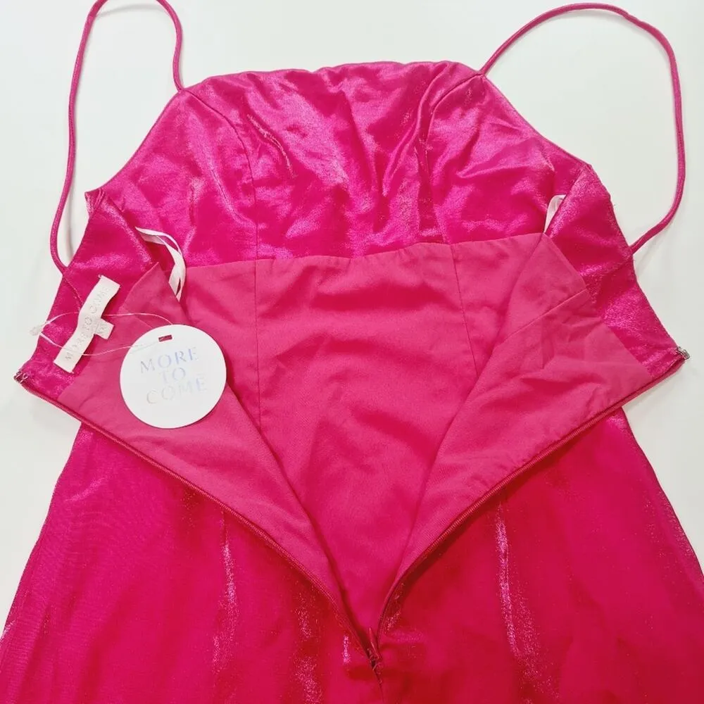 MORE TO COME Ella Ruffle Mini Dress in Hot Pink XXS - Image 8