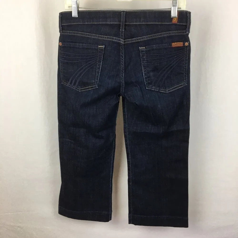 7FAMK 7 For All Mankind Dojo Blue Cropped Flair Jeans 28 - Image 4