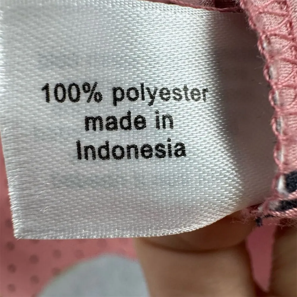 Women's Size 18/20 Pink Polka Dot Tie Neck Blouse Long Sleeve - Image 6