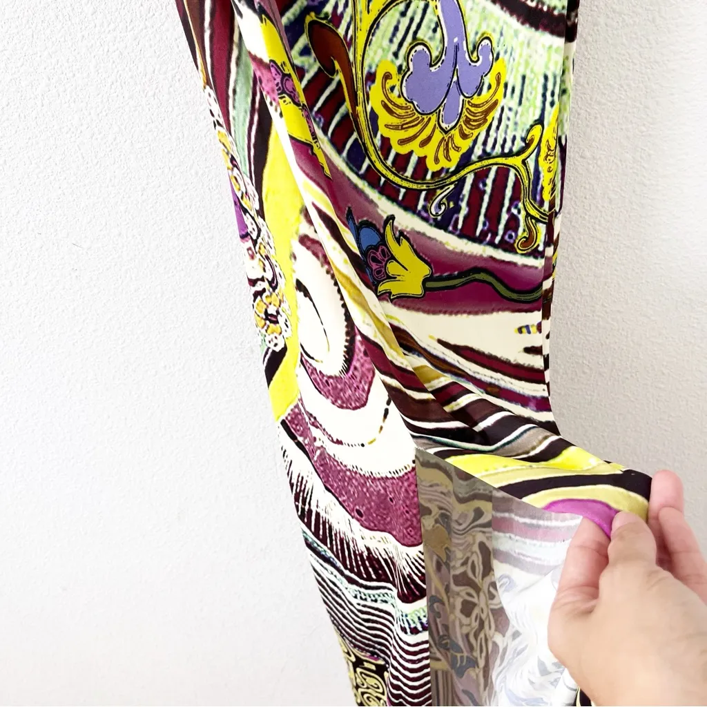 Fuzzi Jean Paul Gaultier Paisley Printed Sleeveless Maxi Dress in Multicolor Purple Size M - Image 3