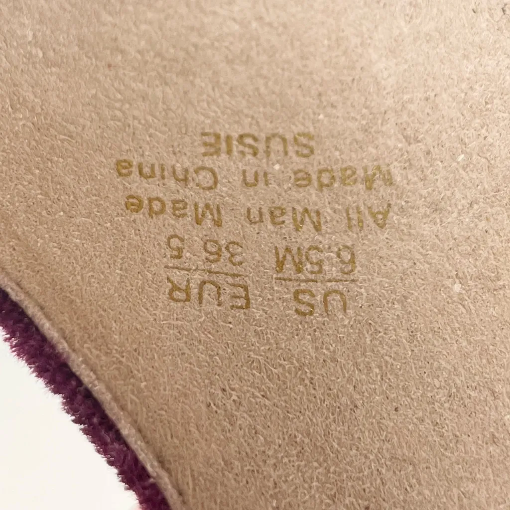 Sam Edelman Susie Velvet Block Heel Ankle Strap Sandals Burgundy Maroon Size 6.5 - Image 11