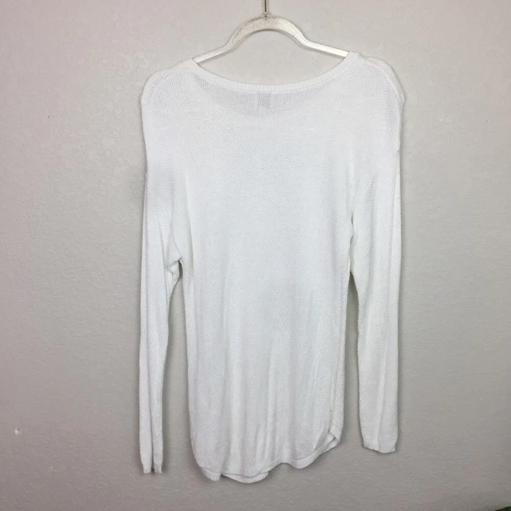 CUPIO White Waffle Knit Sweater Size L - Image 7