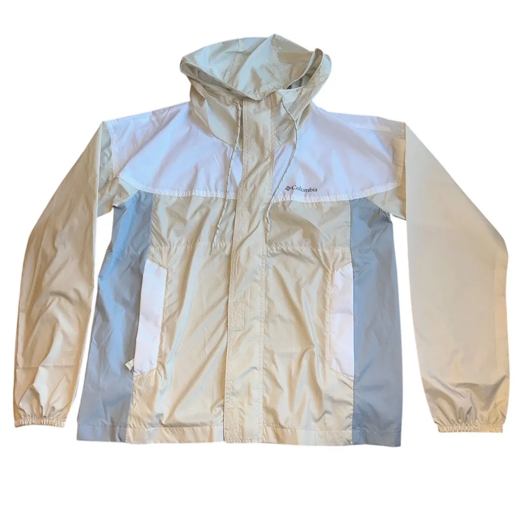 Columbia Flash Challenger Windbreaker lightweight gray cream jacket size medium - Image 4