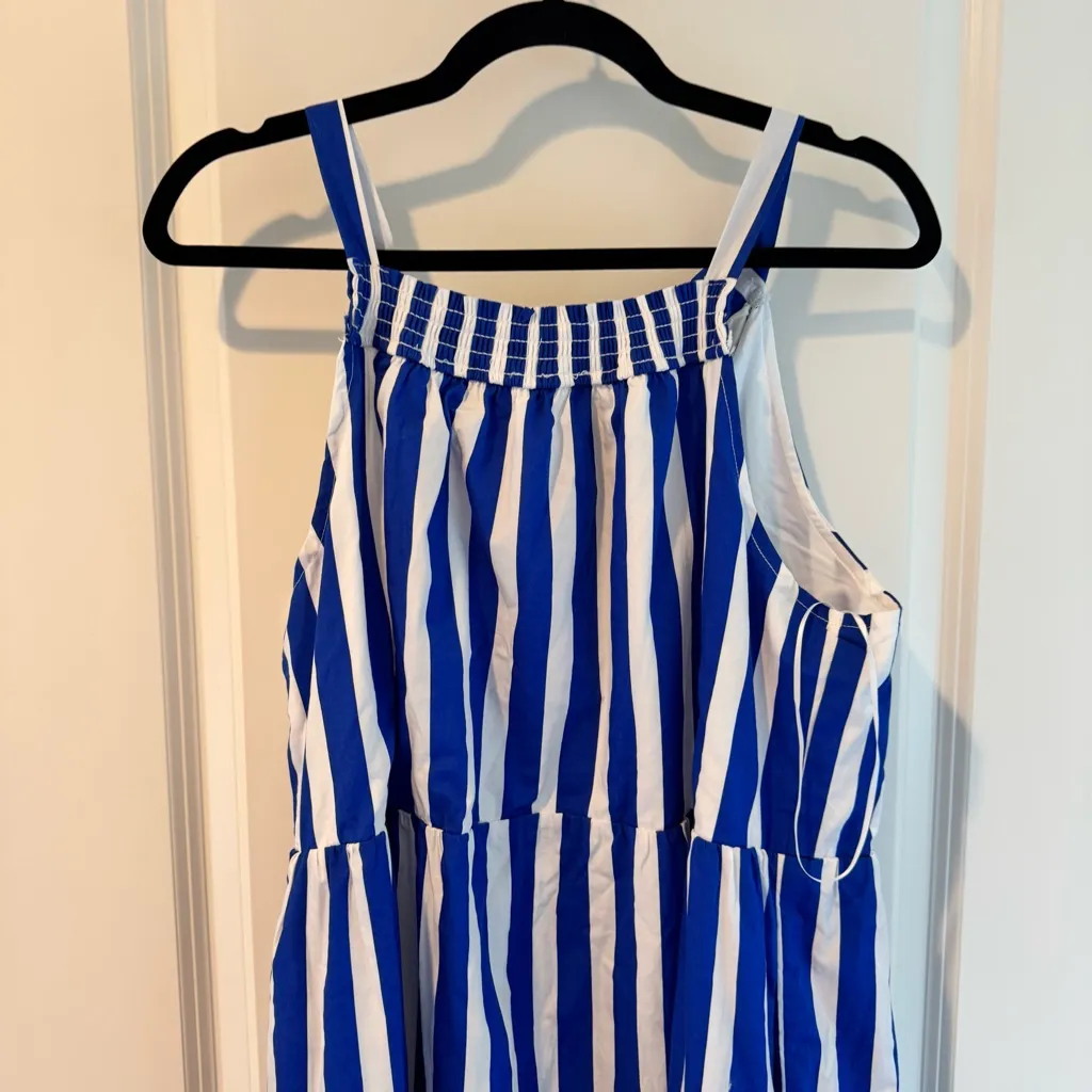 NWT Tuckernuck Avondale Pomander Place Blue and White Striped Midi Dress | XL - Image 5