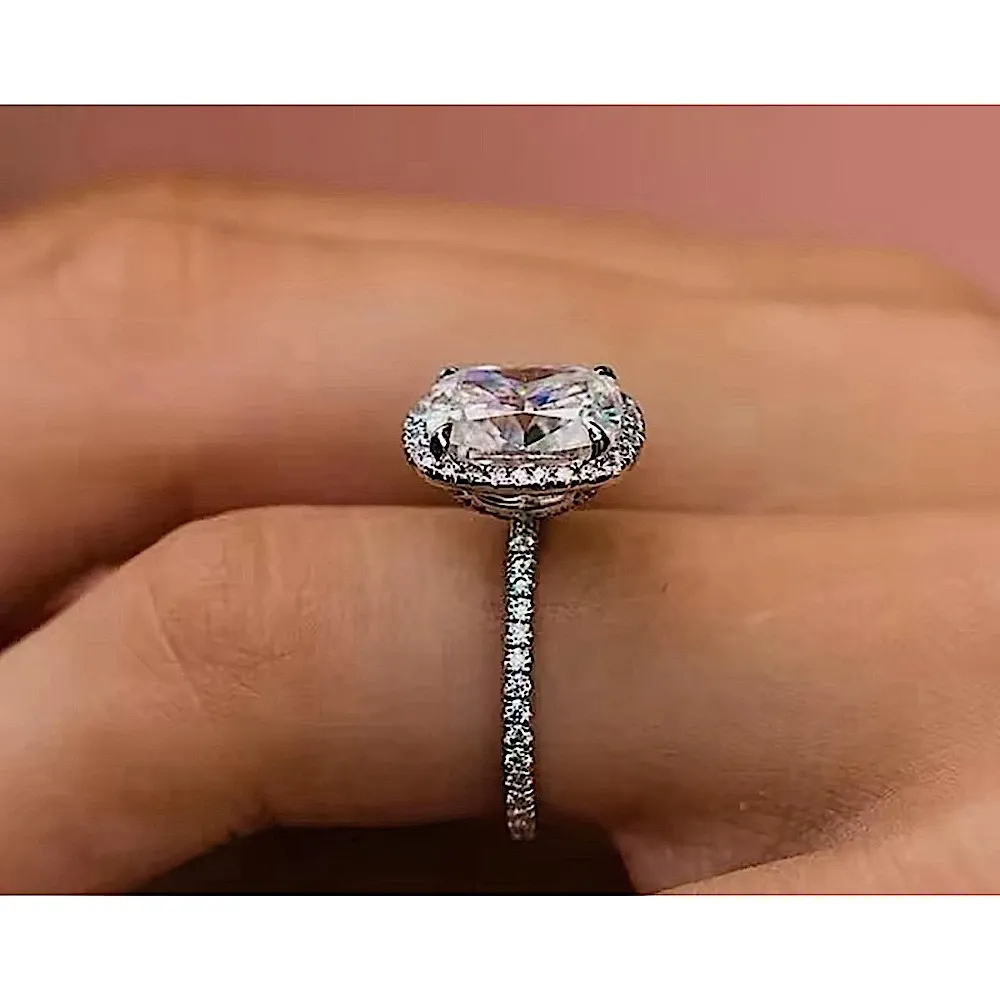 NEW Women’s 6ct Cushion Cut Halo‎ Simulated Diamond Engagement Ring, Size 6 - Image 15