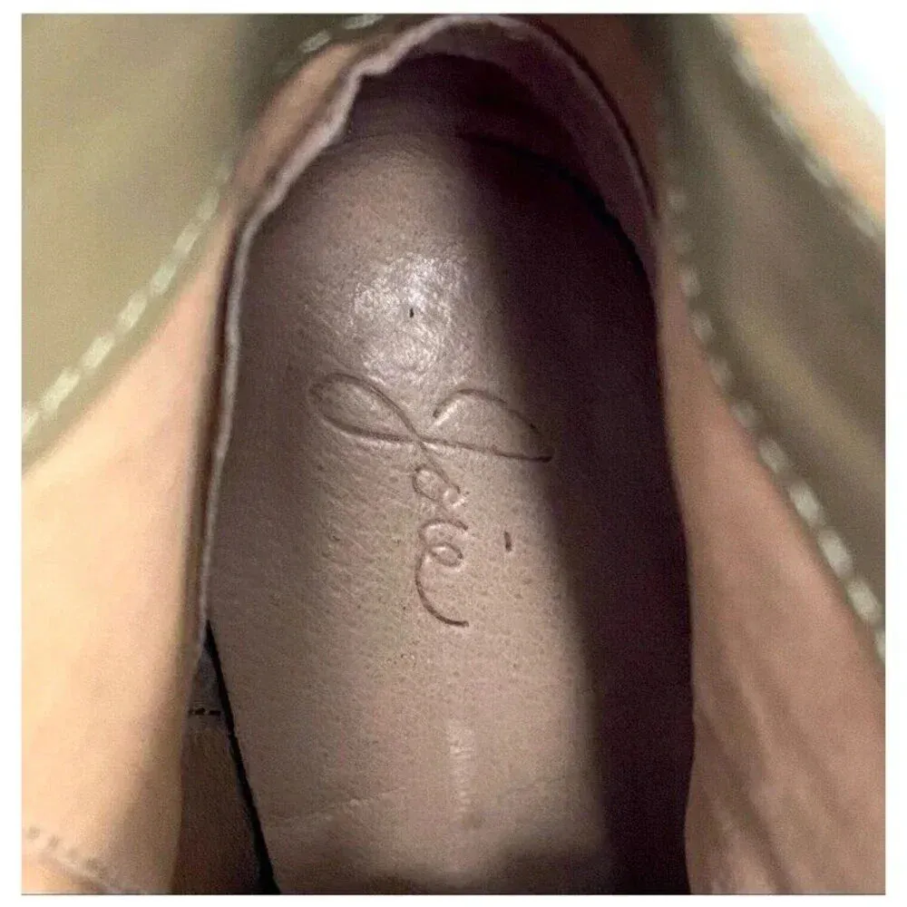 Joie Dalton Suede Leather Side Zip Block High Heel Boot Tan Booties Size 11 US - Image 11