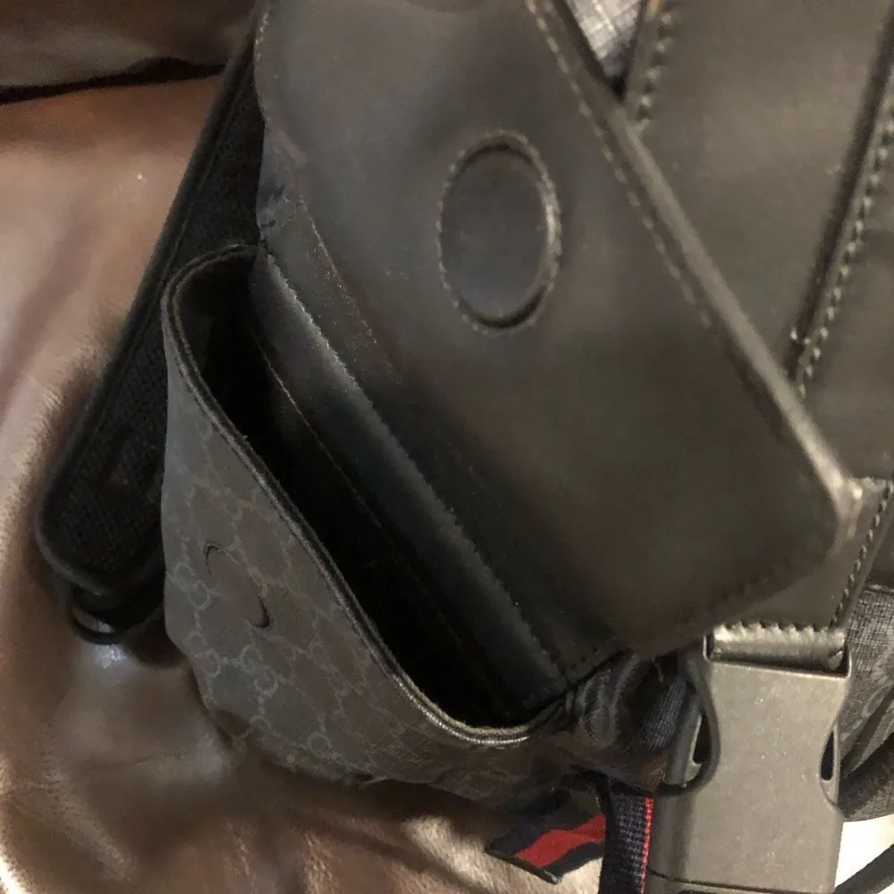 GUCCI GG SUPREME Monogram Backpack Gently Padded Interior AUTHENTIC - Image 14