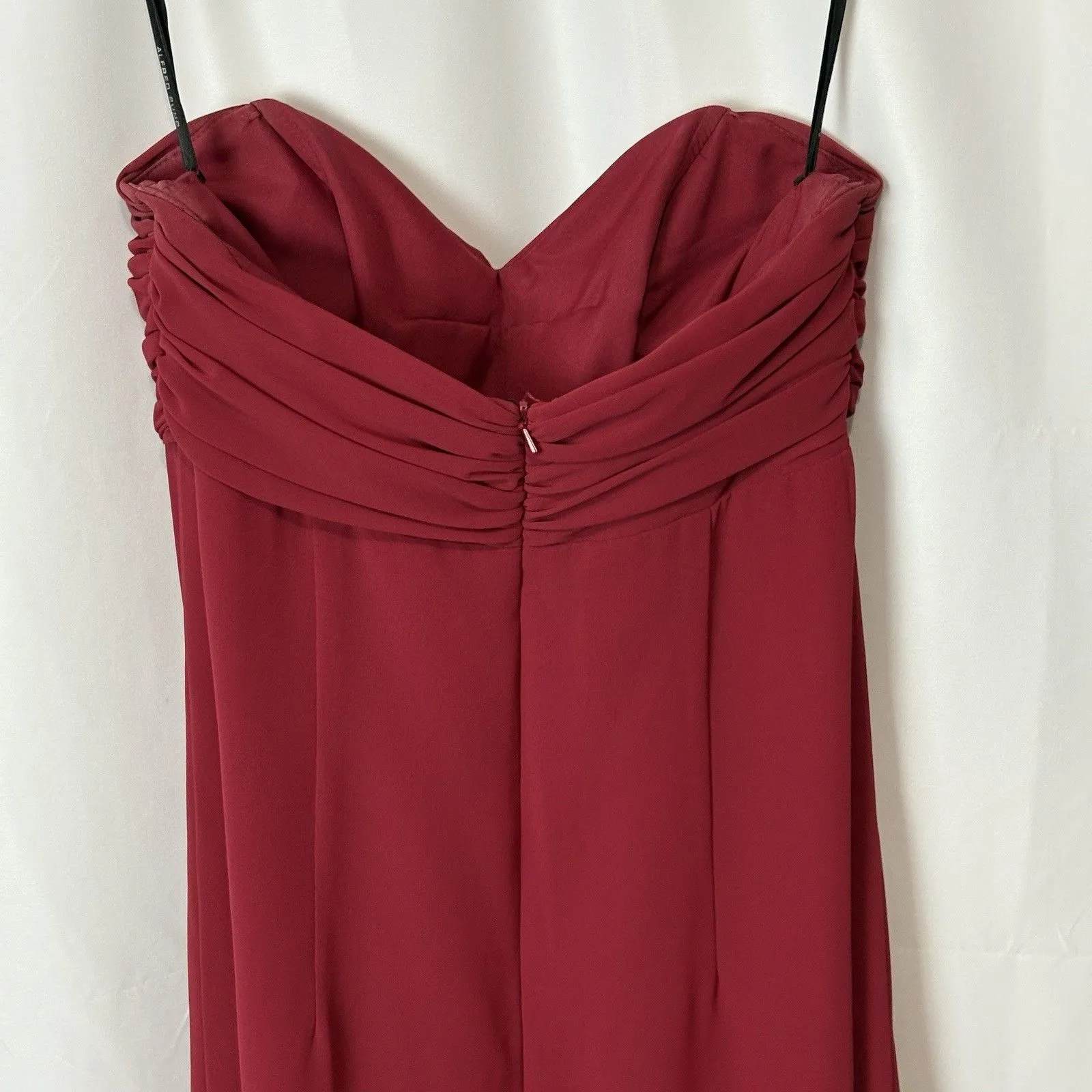 ALFRED SUNG Size 8 Claret Strapless Sweetheart Neckline Formal Cocktail Dress - Image 4