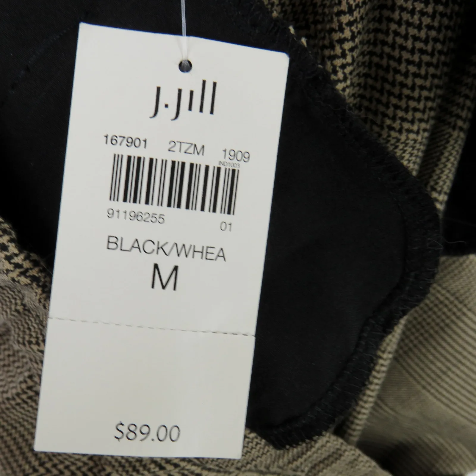 J.Jill Brown Houndstooth Trousers High Rise Wide Leg Plaid Pants Medium NWT - Image 6