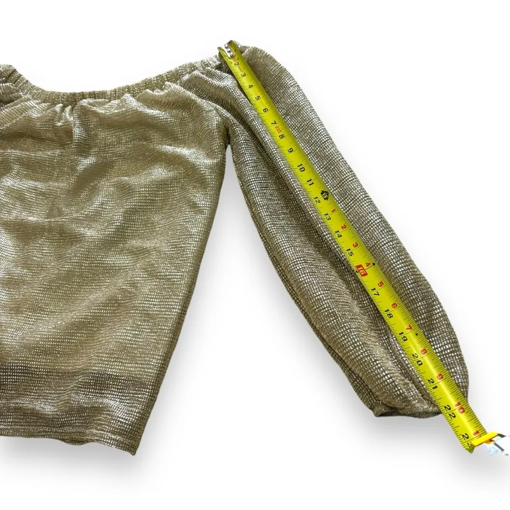 Daytrip Buckle Gold Shimmer Off The Shoulder Top - Size Medium - Image 5