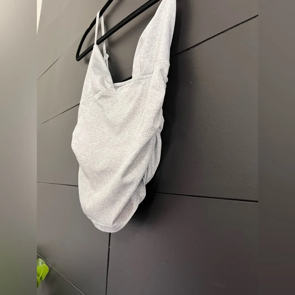 Gray Bodycon Ruched Sides Women’s Tank Top Sz Small EUC - Image 3