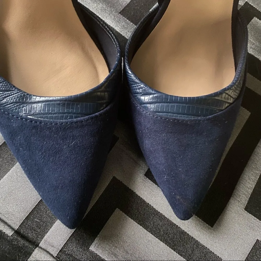 Shoedazzle suede navy blue pointy heel - Image 9