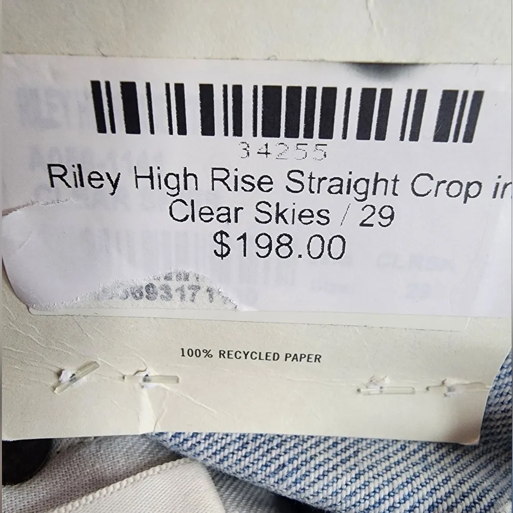 Agolde Riley High rise Straight Crop jean in Clear skies sz 29 NWT light wash - Image 10
