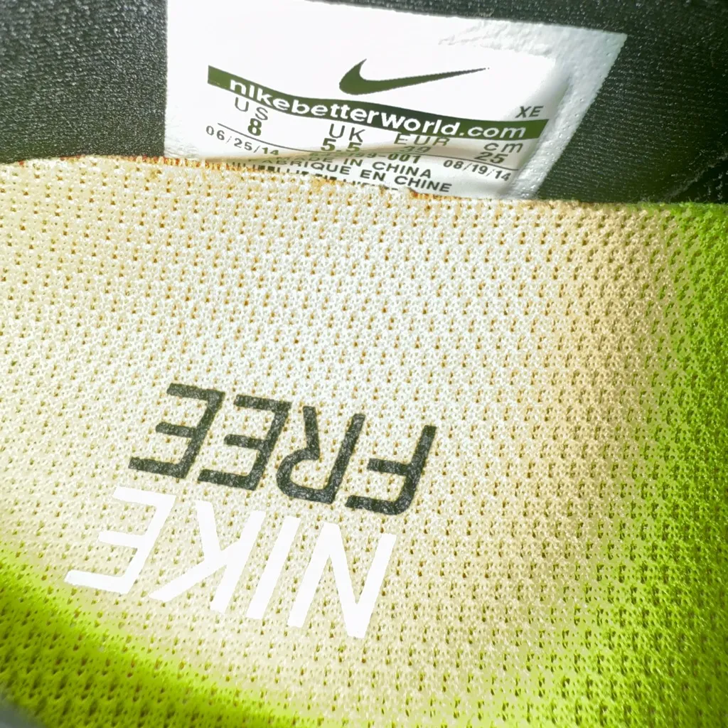 Nike Free 5.0 Women's Size 8 Running Shoes Black‎ & White G - Image 8