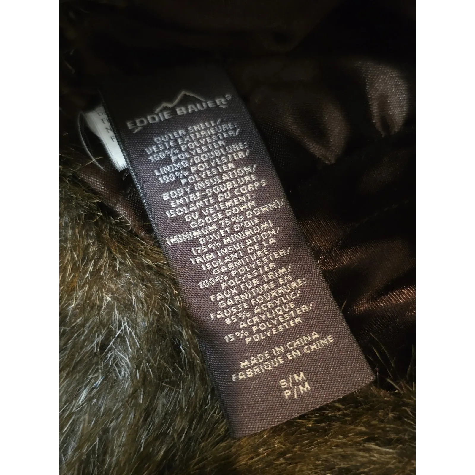 Eddie Bauer Trapper Flap Aviator Faux Fur Quilted White Hat Cap Adult Size S/M - Image 7