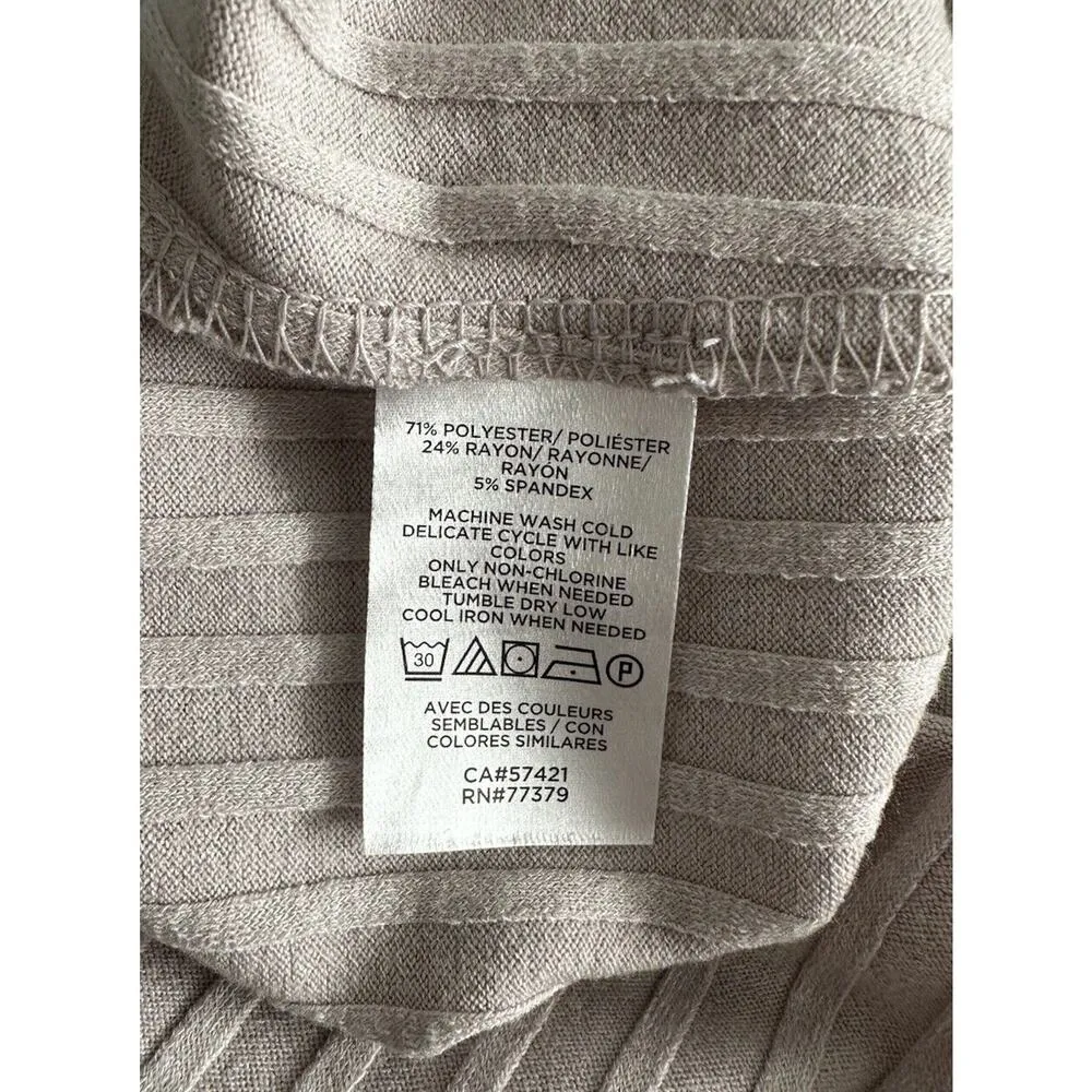 Ann Taylor Petite Women's Beige Cream Ribbed Cap Sleeve Tank Top Size XXSP - Image 4