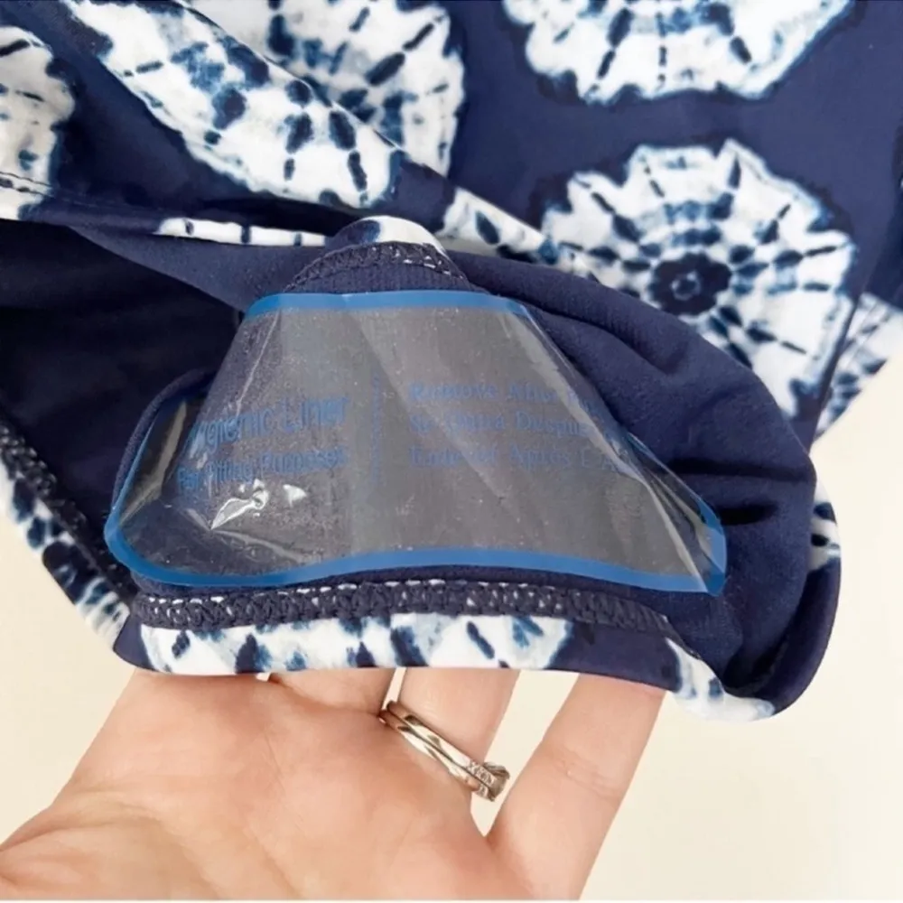 BCBG Paris Blue Tie Dye Floral Adjustable Cinched Side Swim Bottom Sz XXL NEW - Image 9