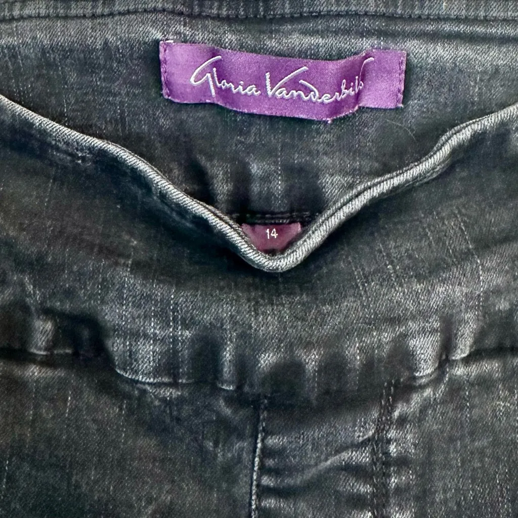 Gloria Vanderbilt Black Amanda Pull-On Jeans - Size: 14 Long - Image 6