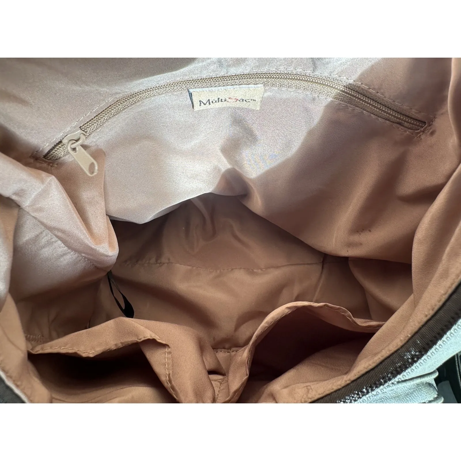 MultiSac ‎ Bag Backpack Green Multiple Compartments Adjustable Strap Purse - Image 13