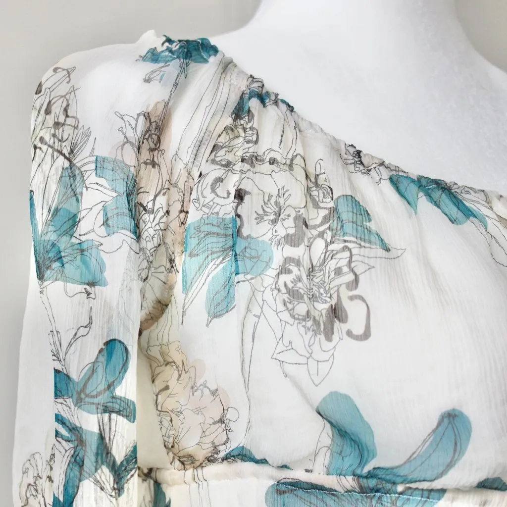 Timid Vintage 90's 100% Silk Cream Delicate Babydoll 3/4 Sleeve Top XS Petite White Size 0P - Image 5