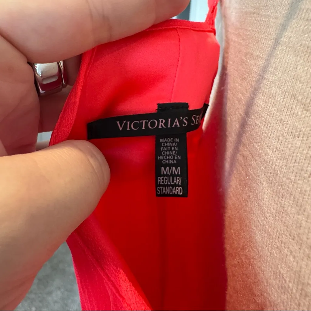 Victoria's Secret knife-pleat Maxi Dress, Neon Pink/Coral, Women's Size Medium - Image 4