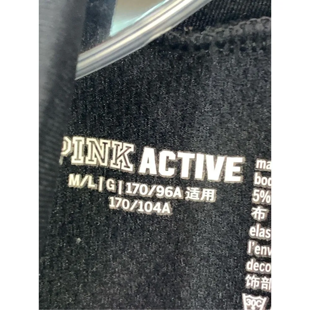 PINK Active Women’s Raglan Long Sleeve Cropped Quarter-Zip Top Black Size M/L - Image 3