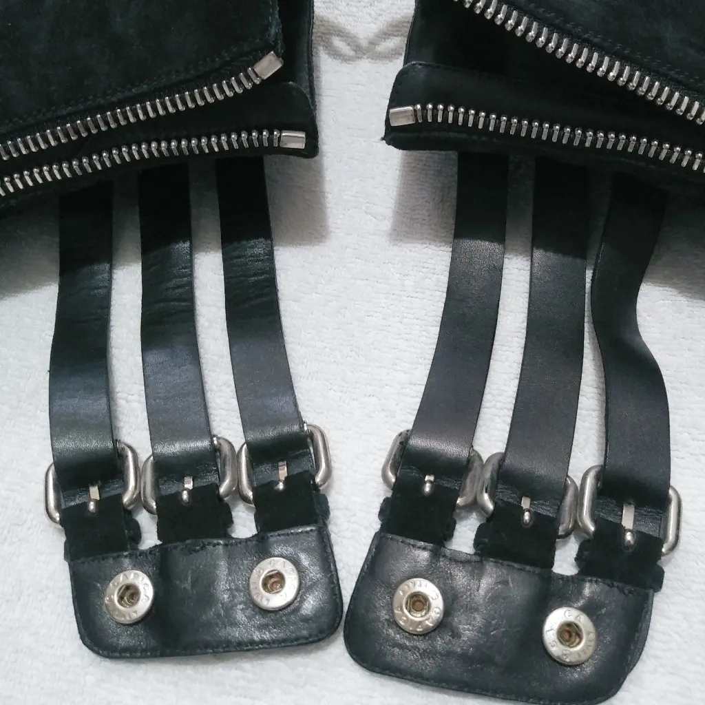 Tabitha Simmons Harley Suede Wedge Buckle Bootie Black Size 6.5 - Image 10