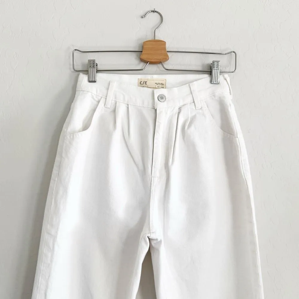 Current / Elliott The Arroyo Ultra High Mom Jean Pleated White Size 26 - Image 7