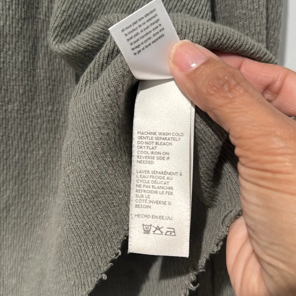 Free People Movement Women's Thermal Cropped Top Sz M Boho Chic Festival Travel Green Size M - Image 3