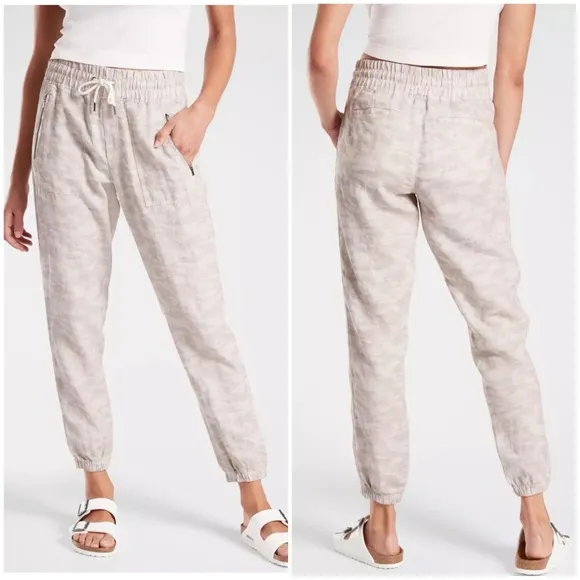 Athleta • cabo tide linen jogger pants in ivory camo - Image 4