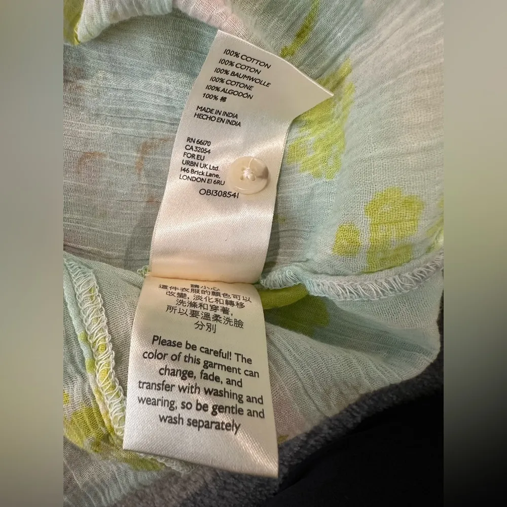 New Anthropologie Pilcro Tavi Tie Dye Floral Gauze Blouse Size XS Pink - Image 8